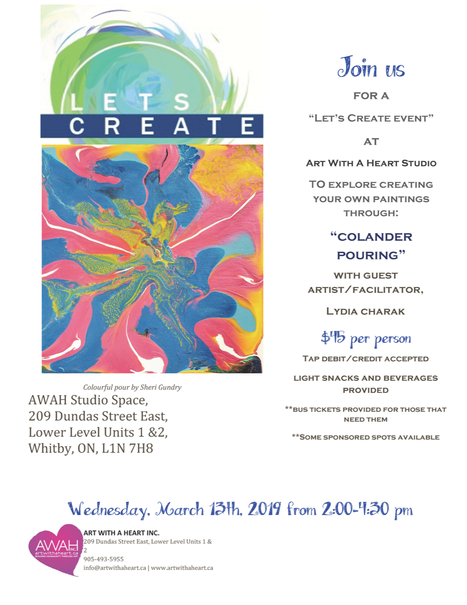 Poster | Art With A Heart's Let's Create Night